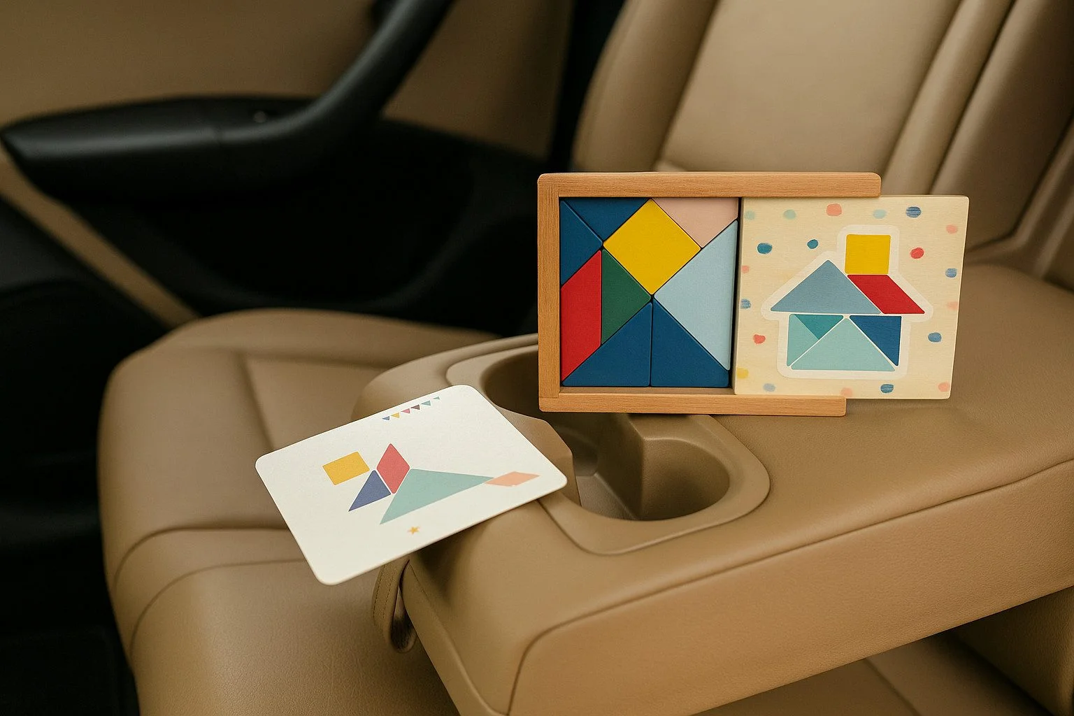 Holz Lernspiel Set – Zahlen, Uhrzeit oder Tangram (Auswahl)